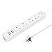 Price comparison product image ORICO 4 Outlets Power Strips Surge Protector Extension Lead with 4 USB Charging Ports, Power Socket UK Plug Adaptor for iPhone iPad Samsung Galaxy Smart Phones, Tablets, Desk Lamps