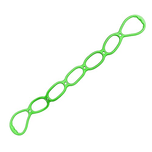 Walk at Home Fasce di resistenza regolabili con 7 anelli, per allenamento a casa, camminata, allenamento, programma fitness, fasce elastiche per il recupero, verde