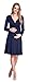 Happy Mama. Women's Maternity Jersey Empire Dress Long Sleeves Baby Shower. 890p (Navy, 10)