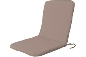 PARAMAISON Cuscino Coprisedia Giardino con Schienale Relax 90, Universale, con Laccetti ed Elastico, Imbottito 3cm, 45x90 cm