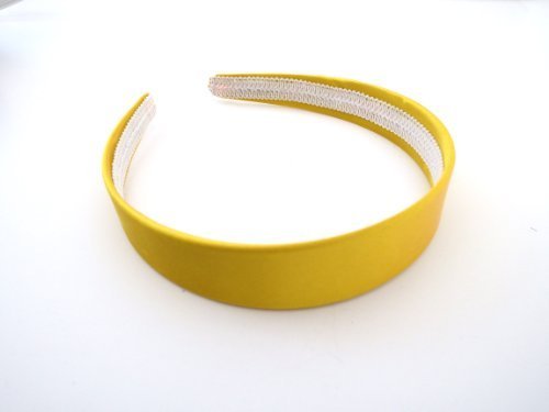 Wide Satin Headband Hair band Alice Band (Yellow)