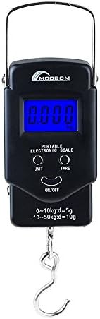 Moobom Portable LCD Digital Scale for Luggage - Max 50KG - Batteries Included (Includes Tape Measure)