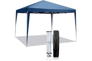 Bonnlo Tonnelle de Jardin Pliante 3x3 imperméable/Tente de Réception Pop-up Inclus Sac de Transport/Auvent,Barnum Pliant Exterieur pour Camping et Événements [Bleu] (Bleu)