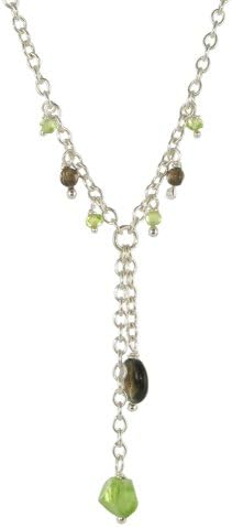 Jane Davis SATC M012 A Smoky Quartz and Peridot double Drop Necklace 43cm