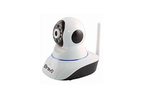 TELECAMERA VIDEOSORVEGLIANZA IP BRAVO da interno connessione lan e wifi sensori infrarossi immagini alta qualitÃ  per pc e smartphone