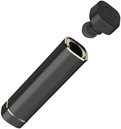 Bluetooth Headset, Mini Bluetooth Earpiece with 900mAh Power Bank Mic, Lipstick-Sized Portable Headphone Hands-free In-Ear Magnetic Earphone for iPhone Galaxy and More. (Free 1 USB lamp) (black)