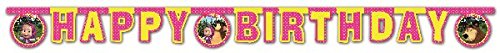 Procos 86564 – Girlande "Happy Birthday Masha und Bär, 2.4 m, mehrfarbig