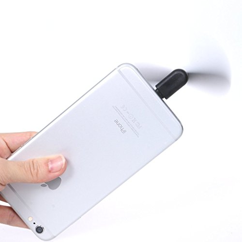 USB Telefon Mini Ventilator - Aohro Portable 2 in 1 Micro USB Mini-Lüfter mit zwei Blättern für Apple iPhone 6/6S & 6 Plus/6s Plus & iPhone 5/5S, iPad Air - Schwarz reviews USB Telefon Mini Ventilator - Aohro Portable 2 in 1 Micro USB Mini-Lüfter mit zwei Blättern für Apple iPhone 6/6S & 6 Plus/6s Plus & iPhone 5/5S, iPad Air - Schwarz