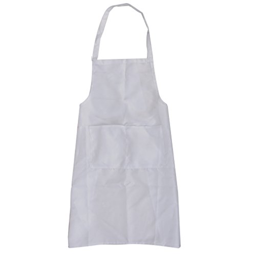 Schürze Kochschürze Latzschürze Arbeitskleidung 73cm x 62cm – Weiß - 3