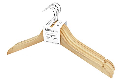 Kleiderbügel aus Holz ohne Hosensteg - 10 Stück - 2 Sets - mit Einkerbung