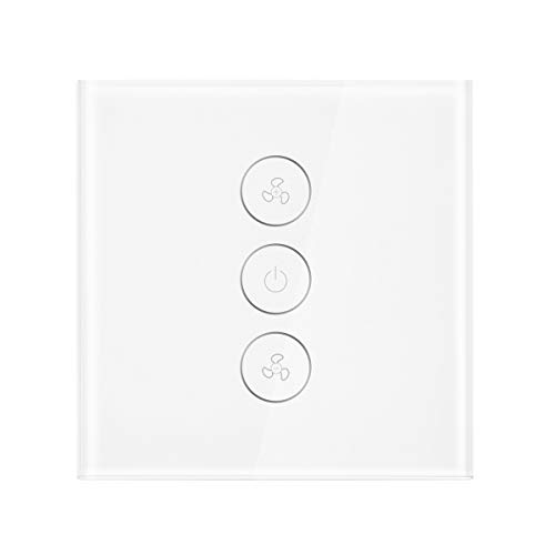 Preisvergleich Produktbild Sunsbell WiFi Smart Deckenventilator Schalter, APP Remote Timer und Geschwindigkeitskontrolle, kompatibel mit Alexa und Google Home (kein Hub erforderlich)