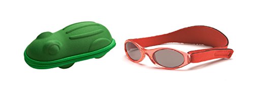 Gift Pack Baby Red Babybanz Sunglasses and Green Frog Sunglasses Case 0 - 2 years
