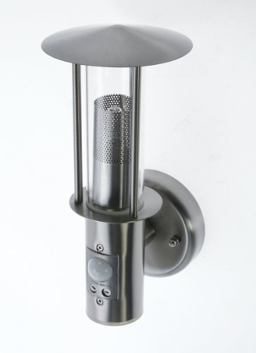 Preisvergleich Produktbild Wandleuchte AVALON mit Sensor Außenleuchte Edelstahl mit Bewegungsmelder