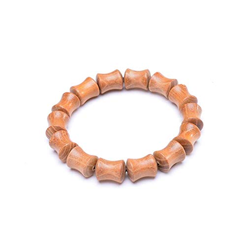 Preisvergleich Produktbild MHOOOA Natürliche Gold Teak Bambus Festival Perlen elastische Armbänder buddhistischen Rosenkranz Meditation Gebet Yoga Holz Armband für Männer Frauen