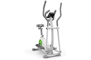 Limepeaks Fitness - LMP-1001 (White) Compact 2-In-1 Dual Action Indoor Elliptical Cross Trainer and Cycling Machine with 8 Resistance Levels Adjustable Seat Digital Monitor and Tablet Holder