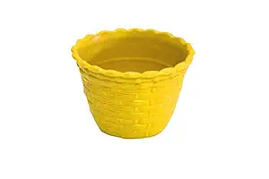 Antier Star Planter Small Designer Pots Made Plastic for Designing Your Garden or Balcony (Pack of 1, Yellow)