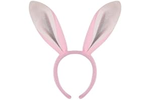 PARTY PERFECTO Easter Bunny Ears Headband - One Size - Fancy Dress Rabbit Accessories Party Decorations for Adults & Children (Pink)