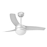Este ventilador dispone de función inversa. Este ventilador es apto para techo inclinado.