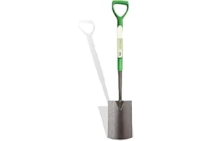 BONAFIDE Heavy duty Ergonomic Carbon Steel Garden Spade, Outdoor Digging Spade for Planting, Gardening With D Shaped Handle - 7.5 x 19.5 x 92cm
