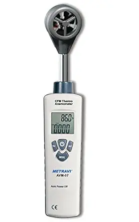 Metravi AVM-07 Digital Thermo-Anemometer 30m/Sec with Metal Blades, Temperature -10 to 60 C