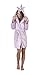 Produktbild Hari Deals Damen Mädchen Neuheit Flanell Fleece Kurz Einhorn Robe mit Kapuze Bademantel mit Kostenlosen Paar Skechers Socken - Lila, L