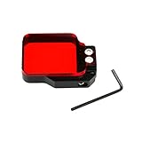 Nuevo y de alta calidad Accesorios para Lentes para Xiaomi Xiaoyi Yi II 4K Sport Action Camera Proffesional Plegable Impermeable Colorized Lente de Filtro con Llave Hexagonal (Color : Red)