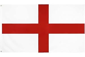 KUGGTY England Flag 5ft x 3ft for 2024 Football Euro Garden Street Party Decoration, Large St George's Cross Flags, Double Side with Brass Eyelets for St. George's Day Decoration(England Flag)