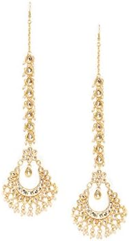 BambooTreeJewel Gold Tone Earrings Kundan Chandbali Jhumki For Women Indian Ethnic Jewellery
