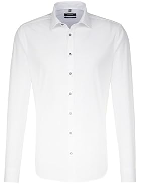 SEIDENSTICKER Herren Hemd Tailored Langarm Bügelleicht Streifen Businesshemd Kent-Kragen Kombimanschette weitenverstellbar