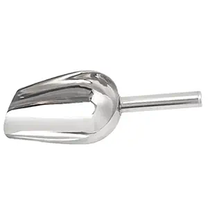 Pet Food Shovel, Arc Shaped Design Corrosion Resistant Dog Food Spoon with Long Handle for Cats for Dogs for Indoor