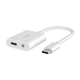 Belkin RockStar&trade; 3,5 mm Ses + USB-C&reg; Şarj Adapt&ouml;r&uuml;, USB-C 60W G&uuml;&ccedil; Dağıtımlı Kulaklık Adapt&ouml;r&uuml; iPhone 15, iPad Pro, Galaxy, No