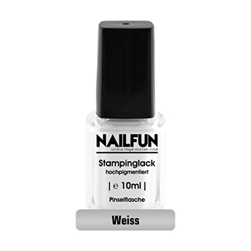SET – 3x Stampinglack 10ml – schwarz + silber + weiss, hochpigmentiert, Pinselflasche, 3x 10ml - 4