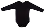 100% COTTON LONG OR SHORT SLEEVE OR SLEEVELESS BABY BODYSUIT WIDE RANGE OF COLOURS (80CM/12-15 MONTHS, BLACK LONG SLEEVE)