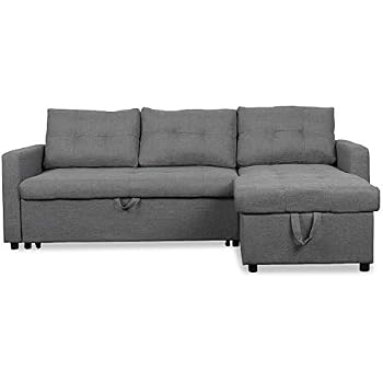Canape Convertible Dangle Tissu Gris Méridienne Reversible