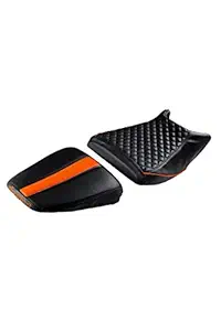 Elegant Cameo Bike Seat Cover for KTM Duke 125 (Black & Orange)