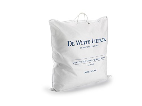 De Witte Lietaer Oreiller Ducky 60x60cm / Enveloppe Percale Garnissage 1000g Duvet 50% plumette, 100% Coton, Blanc, 60x60 cm