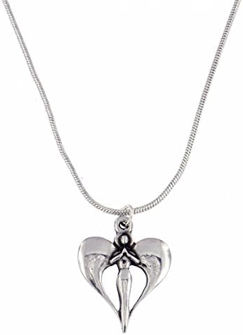 St Justin, Pewter Angel Pendant (Small) - 18" Snake