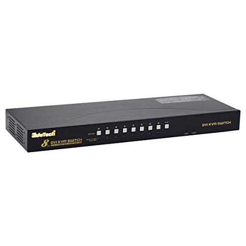 Gentlen DVI KVM Switch USB Compatible avec HDCP Supporte Une Haute résolution jusqu'à 1920x1400 (8 Port DVI KVM Switch)