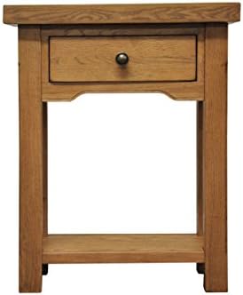 Tewkesbury Oak 1 Drawer Small Console Table in Light Oak Finish | Wooden Telephone Stand