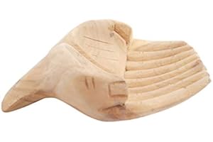 Coco Papaya Sculpture Mains en Bois. Vide-Poche/présentoir à Cartes de Visite. Finition Brute.