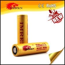 1 x IMREN 18650 2500mah 40a imren imr battery,3.7v 18650, 2500mah 20/40a ecig mod battery