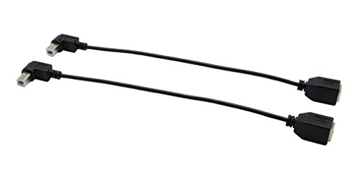 cerrxian 22,9 cm USB2.0 B Kabel Combo USB 2.0 B Winkel links & rechts Winkel Stecker auf USB 2.0 B Buchse Daten Sync Kabel (1 Paar & # xff09; - 3