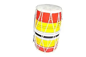 SG Musical - Handmade Wooden Dholak For Kids Multicolor GHJ09