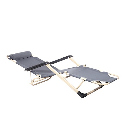 Smartfox Sonnenliege Liegestuhl Gartenliege Strandliege 4 Sitz-/Liegepositionen ca. 180 cm in dunkelblau - 7