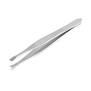 Zazie 129470C 3X Eyebrow Hair Beauty Slanted Tip Stainless Steel Tweezer Tool - Image 3