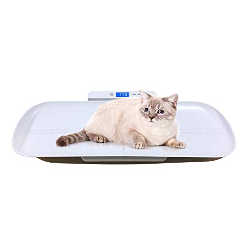 OneTwoThree Báscula digital para mascotas para medir el peso del perro y gato con precisión, capacidad de 226,8 kg con precisión ± 10 g, tamaño de la bandeja 27,5 pulgadas