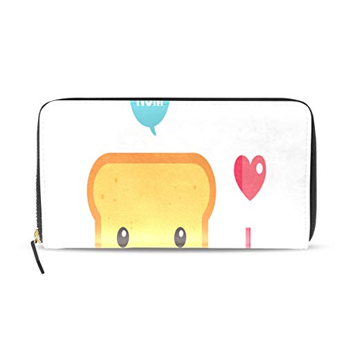 Preisvergleich Produktbild Toastbrot Niedlichen Cartoon Frühstück Langen Pass Kupplung Geldbörsen Reißverschluss Brieftasche Fall Handtasche Geld Organizer Tasche Kreditkarteninhaber Dame Frauen Mädchen Männer Reisegeschenk