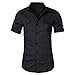 Produktbild Luckycat Herren Kurzarm Business Hemd Herren Hemd Kurzarm Gestreift Slim Fit Sommer Baumwolle Polo Style Cotton Kurzarm Hawaii Herren-Hemd Slim-Fit Kurzarm-Hemden Kurzarm Oxford Herren Hemd