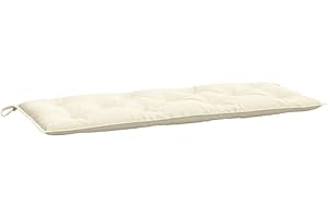 vidaXL Coussin de Banc de Jardin, Coussin de Siège, Coussin de Banc de Patio, Coussin de Meuble de Jardin d'Extérieur, Blanc Crème 120x50x7 cm Tissu Oxford