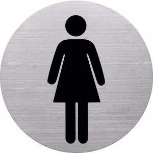 Preisvergleich Produktbild Helit 10 x Türschild Piktogramm WC Damen 115mm Silber